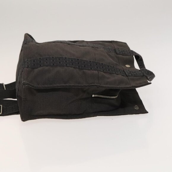 HERMES Her Line Add PM Backpack Canvas Gray Silver Auth - Picture 4 of 16